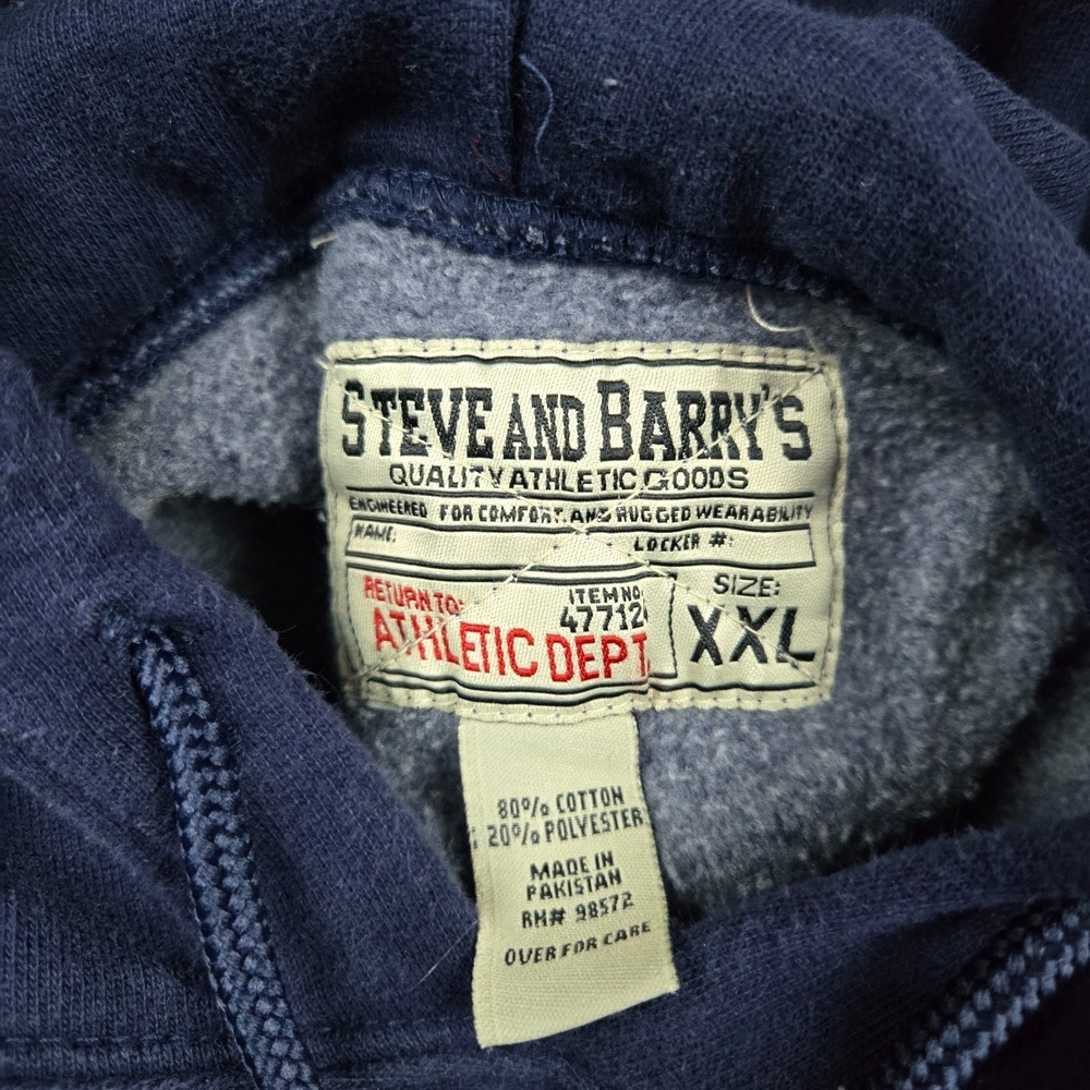 VTG Steve Barrys Michigan Hoodie Mens 2XL Blue Spellout Heavyweight College Y2K - Picture 3 of 7